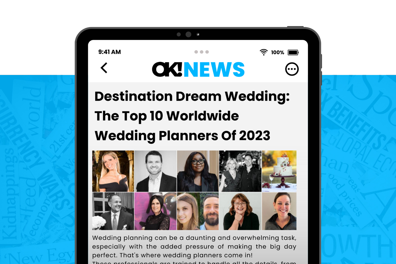 Ok magazine top 10 worldwide wedding planners of 2023